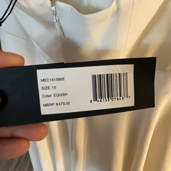 Halston Heritage white a-line halter dress, beaded dress, size 10, vintage feel - Picture 11 of 16